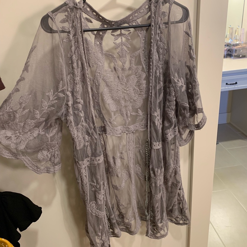 Lace kimono style cardigan
